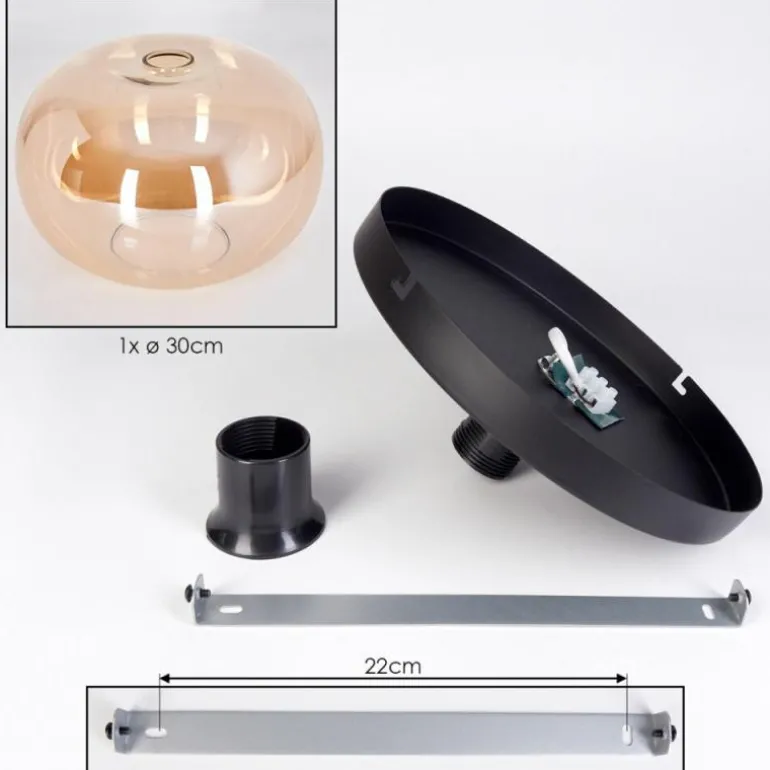 Apedo Plafonnier, Boule lumineuse Ambre, 1 lumière