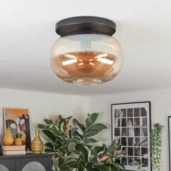 Apedo Plafonnier, Boule lumineuse Ambre, 1 lumière