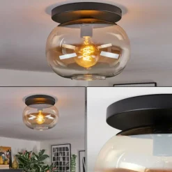 Apedo Plafonnier, Boule lumineuse Ambre, Clair, 1 lumière