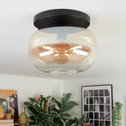 Apedo Plafonnier, Boule lumineuse Ambre, Clair, 1 lumière