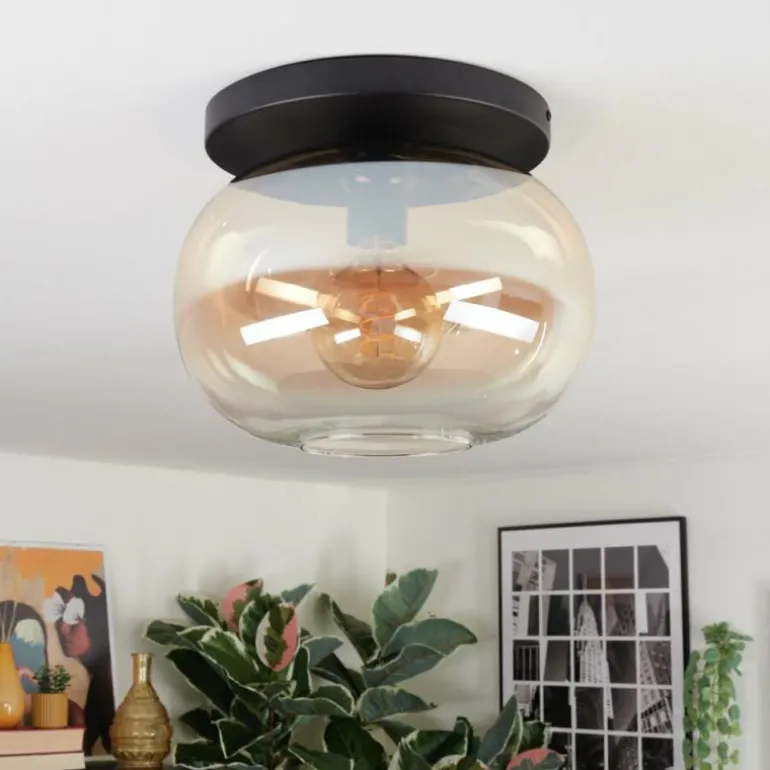 Apedo Plafonnier, Boule lumineuse Ambre, Clair, 1 lumière