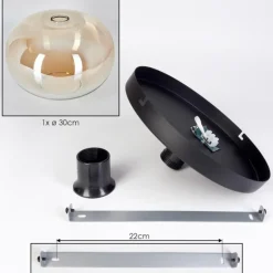 Apedo Plafonnier, Boule lumineuse Ambre, Clair, 1 lumière