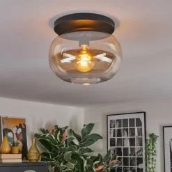 Apedo Plafonnier, Boule lumineuse Ambre, Clair, 1 lumière