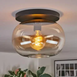 Apedo Plafonnier, Boule lumineuse Ambre, Clair, 1 lumière