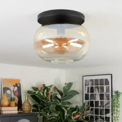 Apedo Plafonnier, Boule lumineuse Ambre, Clair, 1 lumière