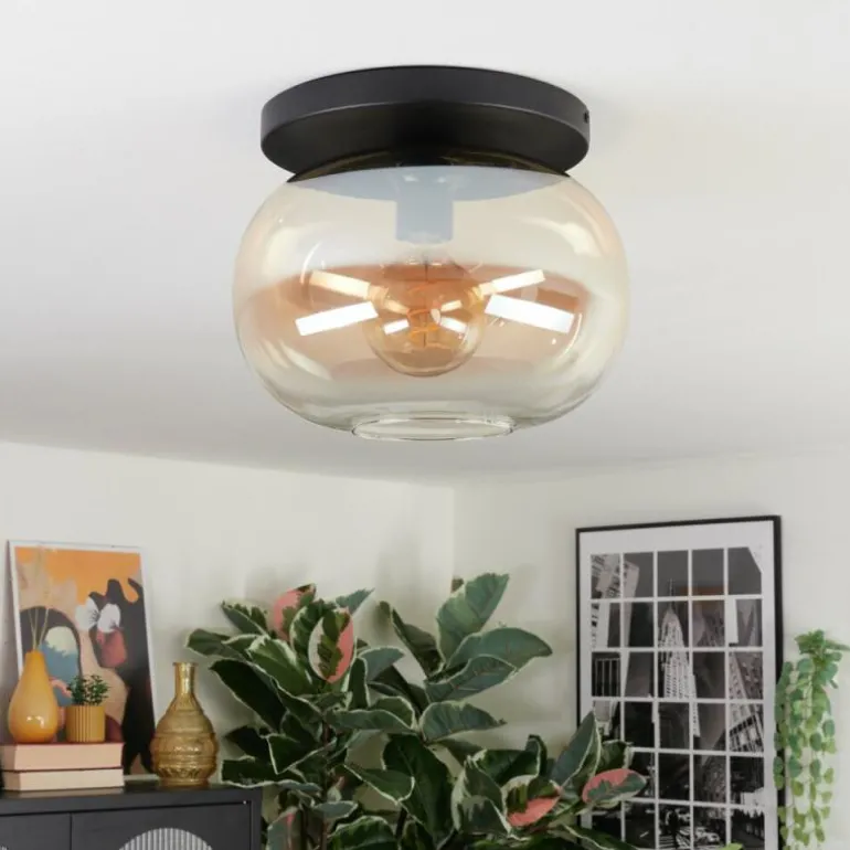 Apedo Plafonnier, Boule lumineuse Ambre, Clair, 1 lumière