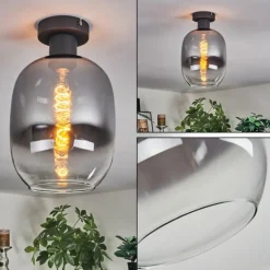 Apedo Plafonnier Clair, Fumé, 1 lumière