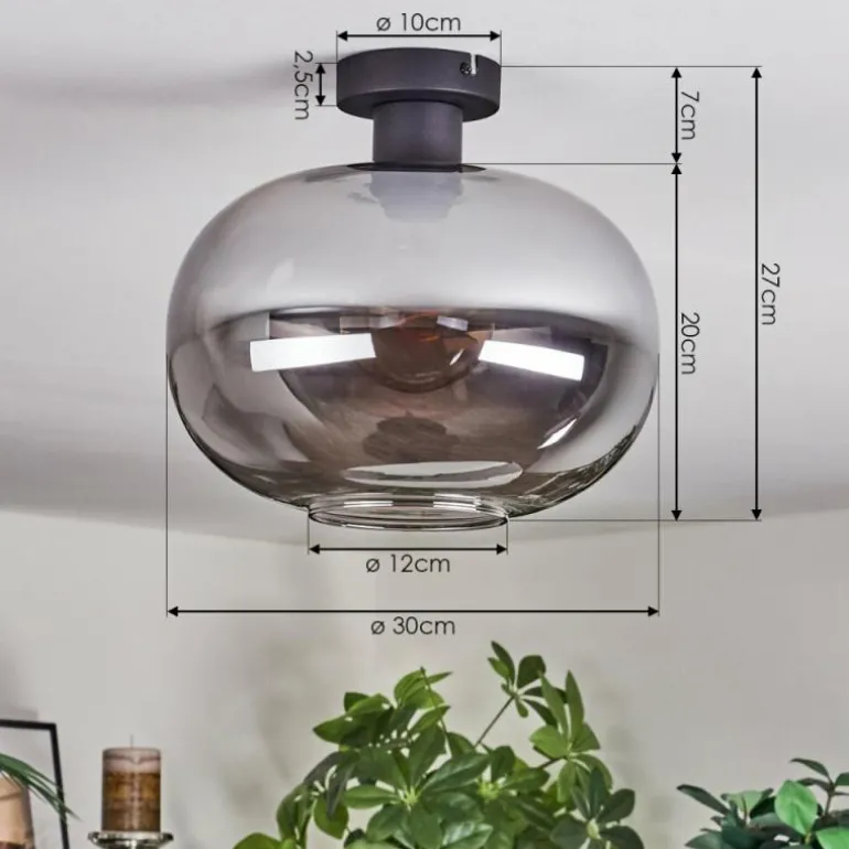 Apedo Plafonnier Fumé, 1 lumière