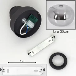 Apedo Plafonnier Fumé, 1 lumière