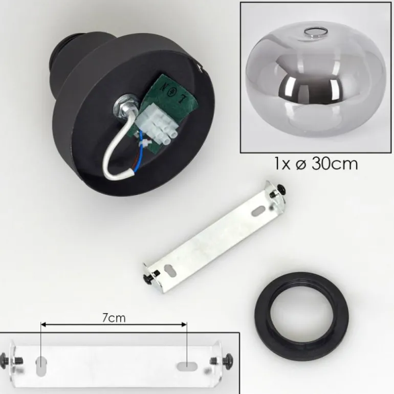 Apedo Plafonnier Fumé, 1 lumière