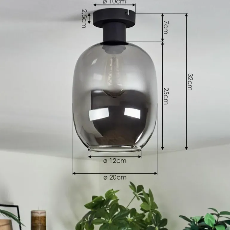 Apedo Plafonnier Fumé, 1 lumière