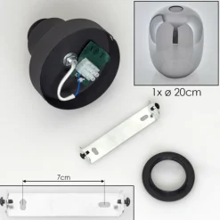 Apedo Plafonnier Fumé, 1 lumière