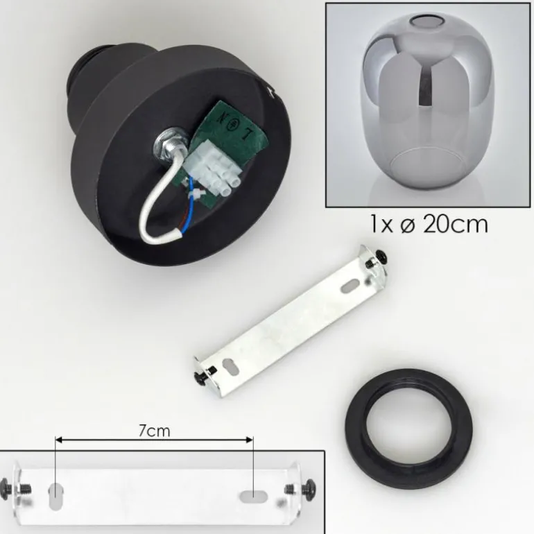 Apedo Plafonnier Fumé, 1 lumière