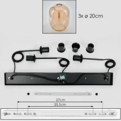 Apedo Suspension Ambre, 3 lumières