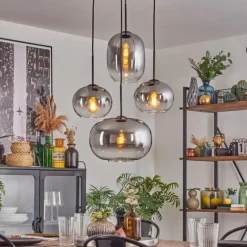 Apedo Suspension, Boule lumineuse, Suspension Clair, Fumé, 4 lumières