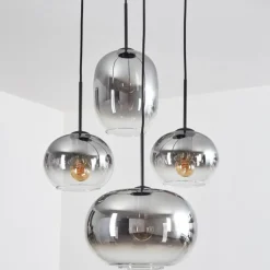 Apedo Suspension, Boule lumineuse, Suspension Clair, Fumé, 4 lumières