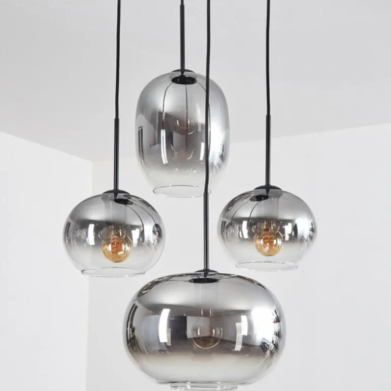 Apedo Suspension, Boule lumineuse, Suspension Clair, Fumé, 4 lumières