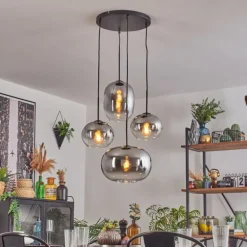 Apedo Suspension, Boule lumineuse, Suspension Clair, Fumé, 4 lumières