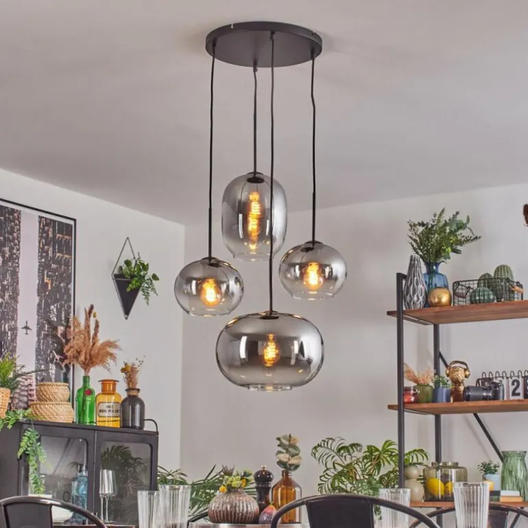 Apedo Suspension, Boule lumineuse, Suspension Clair, Fumé, 4 lumières