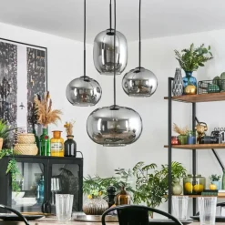 Apedo Suspension, Boule lumineuse, Suspension Fumé, 4 lumières