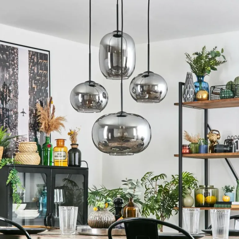 Apedo Suspension, Boule lumineuse, Suspension Fumé, 4 lumières