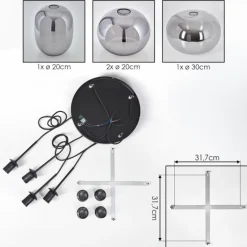 Apedo Suspension, Boule lumineuse, Suspension Fumé, 4 lumières