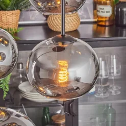 Apedo Suspension, Boule lumineuse, Suspension Fumé, 4 lumières