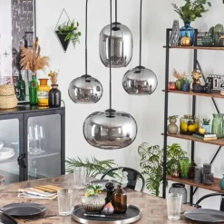 Apedo Suspension, Boule lumineuse, Suspension Fumé, 4 lumières