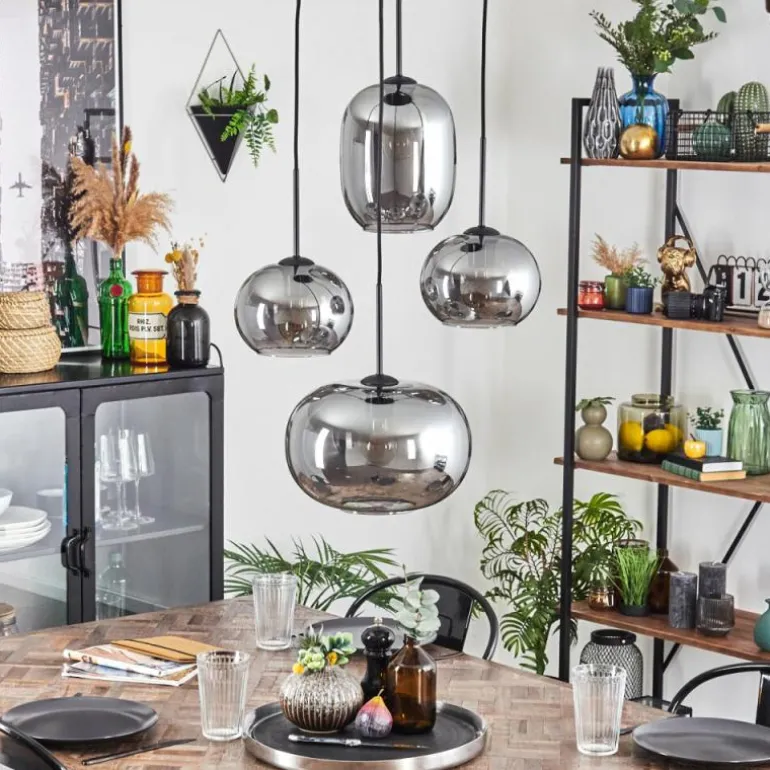 Apedo Suspension, Boule lumineuse, Suspension Fumé, 4 lumières