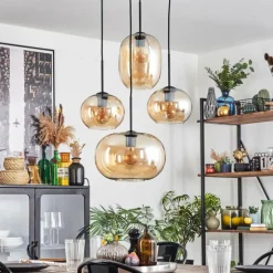 Apedo Suspension, Boule lumineuse, Suspension Ambre, 4 lumières