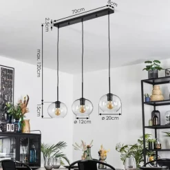 Apedo Suspension, Boule lumineuse, Suspension Clair, 3 lumières