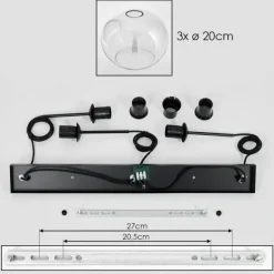 Apedo Suspension, Boule lumineuse, Suspension Clair, 3 lumières