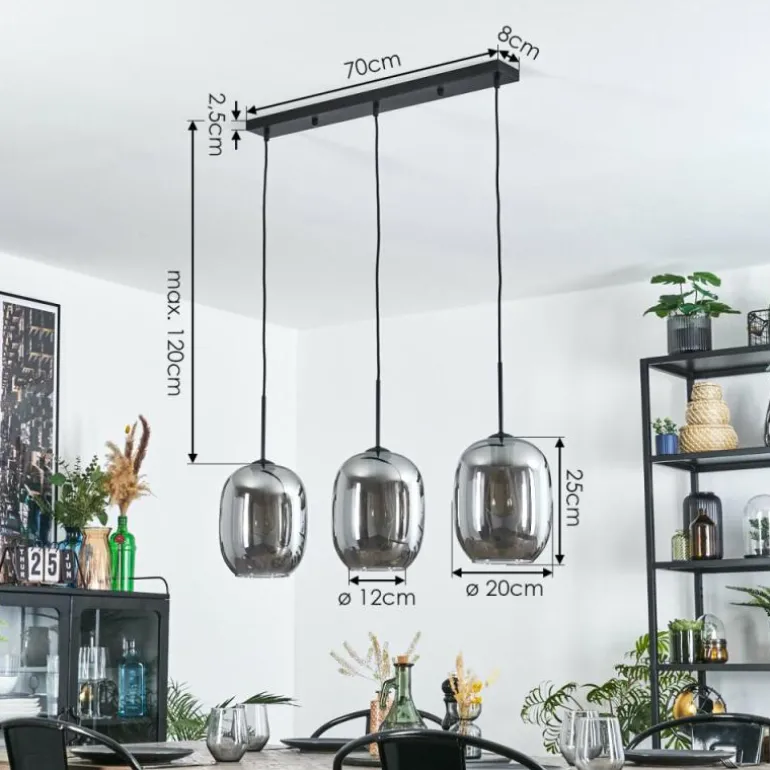 Apedo Suspension Fumé, 3 lumières