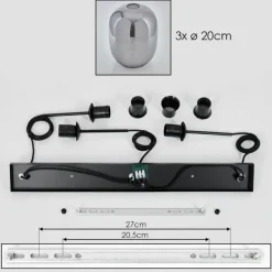 Apedo Suspension Fumé, 3 lumières