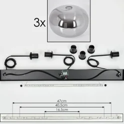 Apedo Suspension Noir, 3 lumières
