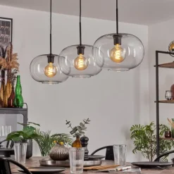 Apedo Suspension Noir, 3 lumières