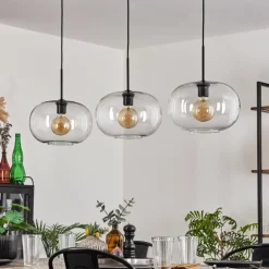 Apedo Suspension Noir, 3 lumières