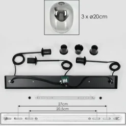 Apedo Suspension, Suspension Clair, Fumé, 3 lumières