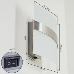 Applique Avellino Chrome, Chrome brossé, 1 lumière