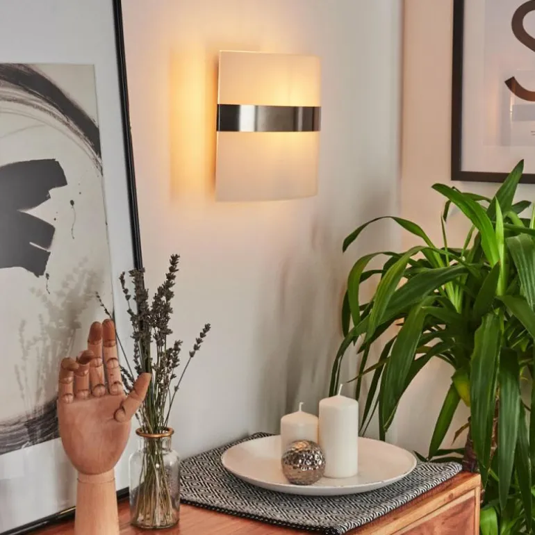 Applique Avellino Chrome, Chrome brossé, 1 lumière