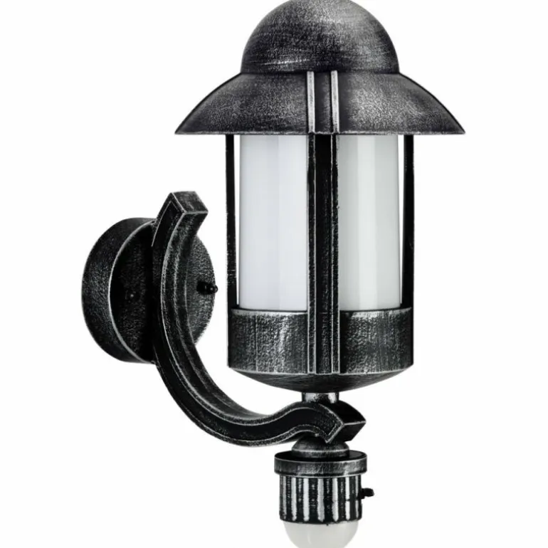 Applique extérieure Albert 1842 Noir, Argenté, 1 lumière, Détecteur de mouvement