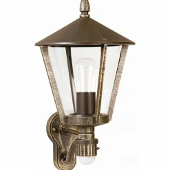 Applique extérieure Albert 815 Brun, Laiton, 1 lumière, Détecteur de mouvement