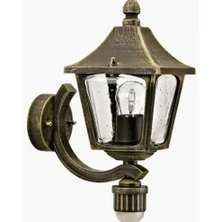 Applique extérieure Albert 822 Brun, Laiton, 1 lumière, Détecteur de mouvement