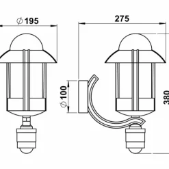Applique extérieure Albert 842 Brun, Laiton, 1 lumière, Détecteur de mouvement