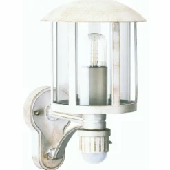 Applique extérieure Albert 1836 Or, Blanc, 1 lumière, Détecteur de mouvement