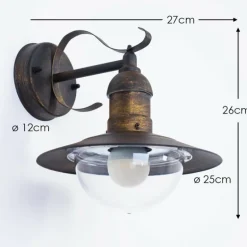 Applique extérieure Broni Brun doré, 1 lumière