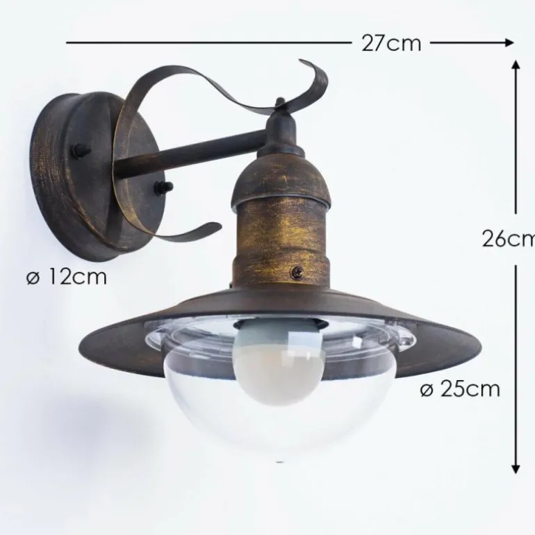 Applique extérieure Broni Brun doré, 1 lumière