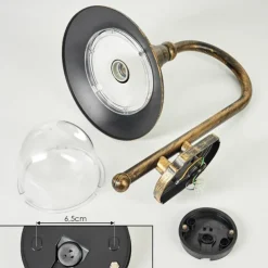 Applique extérieure Elgin Noir doré, 1 lumière