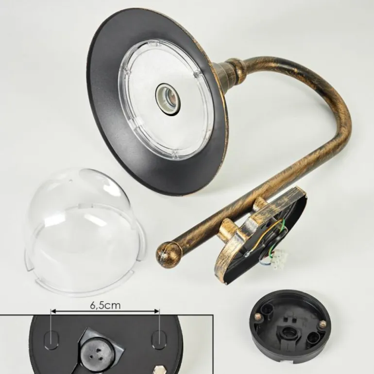 Applique extérieure Elgin Noir doré, 1 lumière