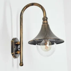 Applique extérieure Elgin Noir doré, 1 lumière